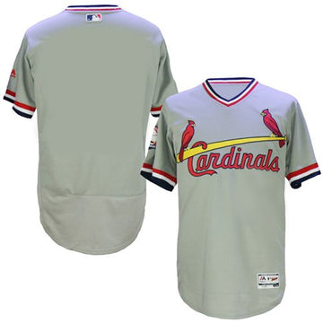 Custom St. Louis Cardinals grey Authentic jersey