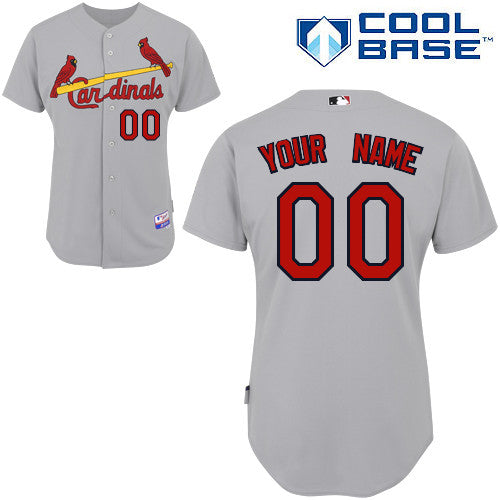 Custom St. Louis Cardinals grey Authentic jersey