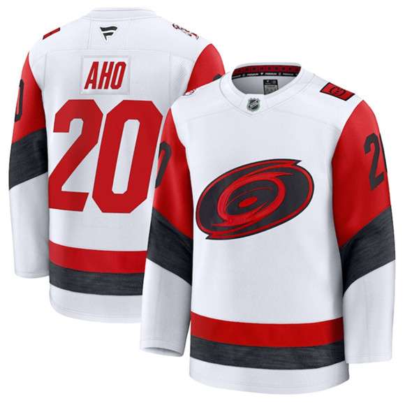 Sebastian Aho Carolina Hurricanes white Away jersey