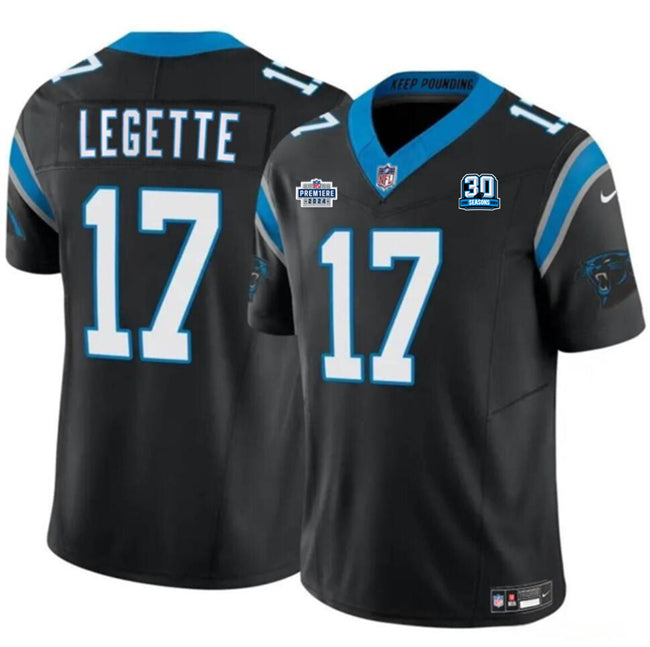 Xavier Legette Carolina Panthers black jersey