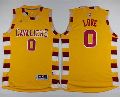 Kevin Love Cleveland Cavaliers gold Throwback jersey