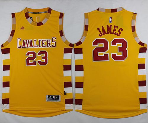 LeBron James Cleveland Cavaliers gold Throwback jersey