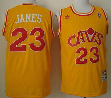LeBron James Cleveland Cavaliers yellow Throwback jersey