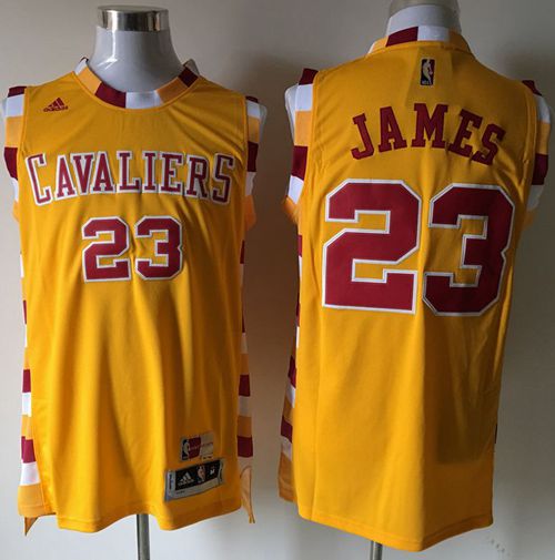 LeBron James Cleveland Cavaliers yellow Throwback jersey
