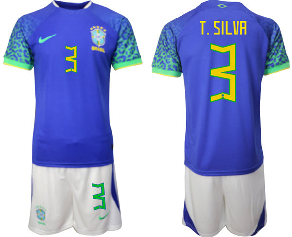 T. Silva Brazil National Team blue Away jersey