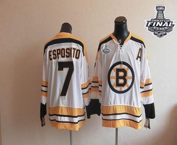 CCM Boston Bruins white Throwback jersey