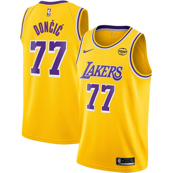 Luka Doncic Los Angeles Lakers yellow jersey