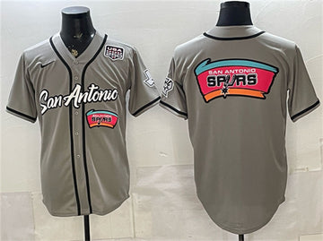 Team Big Logo San Antonio Spurs gray jersey