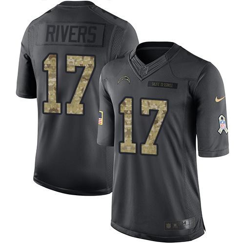 Philip Rivers Los Angeles Chargers black Salute To Service jersey