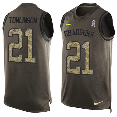 LaDainian Tomlinson Los Angeles Chargers green Salute To Service jersey