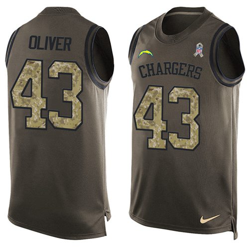 Branden Oliver Los Angeles Chargers green Salute To Service jersey