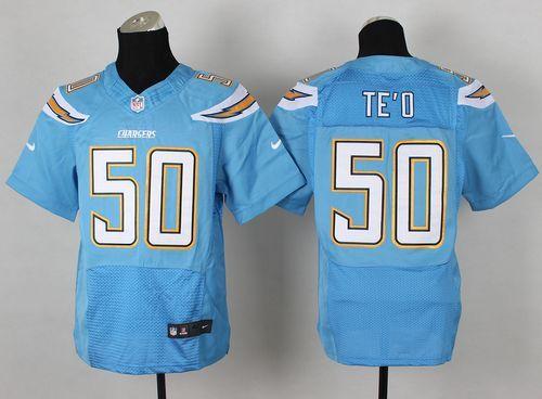 Manti Te'o Los Angeles Chargers blue Elite jersey