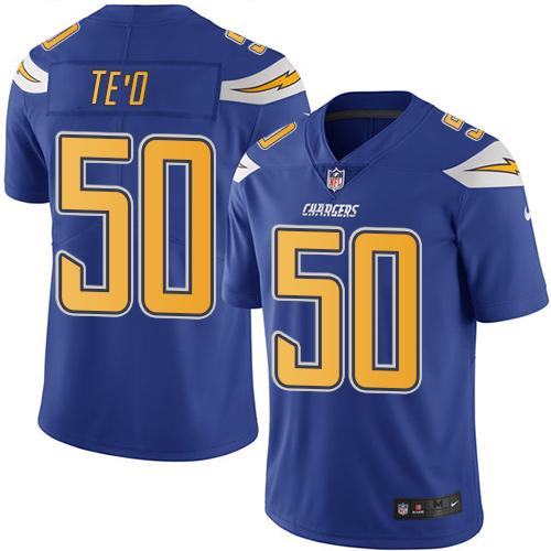 Manti Te'o Los Angeles Chargers blue jersey