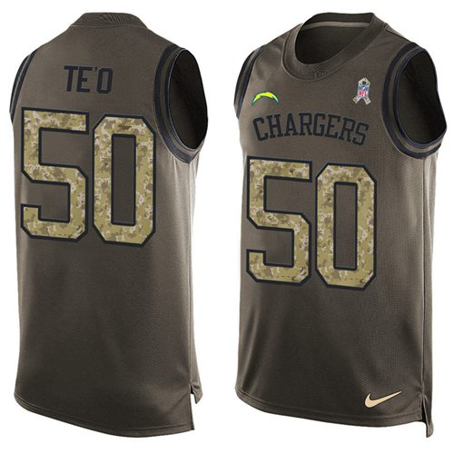 Manti Te'o Los Angeles Chargers green Salute To Service jersey