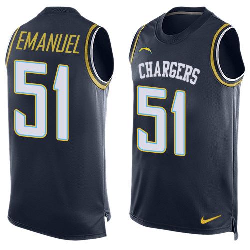 Kyle Emanuel Los Angeles Chargers navy jersey