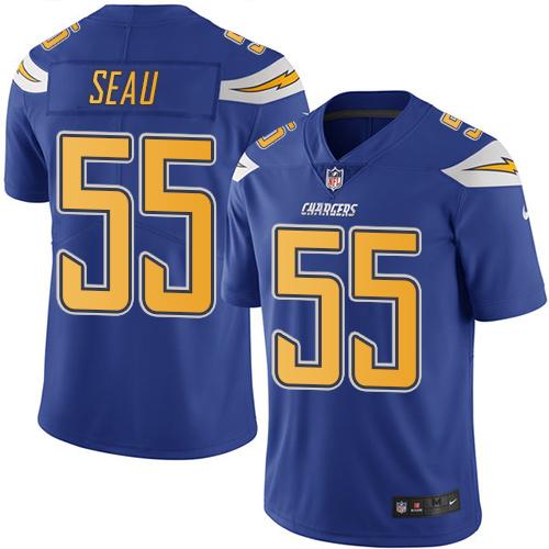 Junior Seau Los Angeles Chargers blue jersey