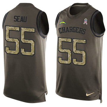 Junior Seau Los Angeles Chargers green Salute To Service jersey