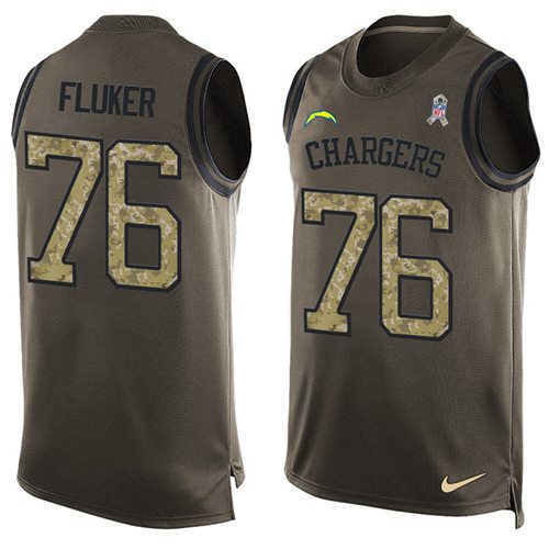 DJ Fluker Los Angeles Chargers green Salute To Service jersey
