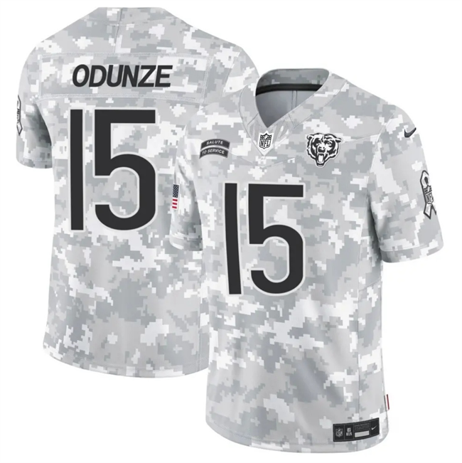 Rome Odunze Chicago Bears camo Salute To Service jersey