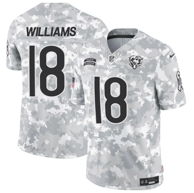 Caleb Williams Chicago Bears camo Salute To Service jersey