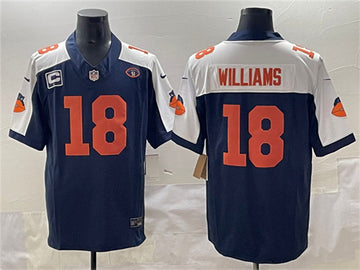 Caleb Williams Chicago Bears navy-white Throwback jersey