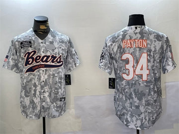 Walter Payton Chicago Bears camo Salute To Service jersey