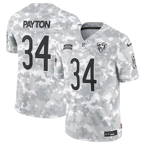 Walter Payton Arctic Chicago Bears camo Salute To Service jersey