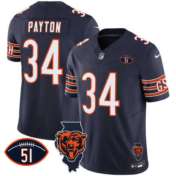 Walter Payton Chicago Bears navy jersey