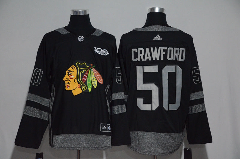 Corey Crawford Chicago Blackhawks black jersey