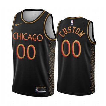 Custom Chicago Bulls black City Edition jersey