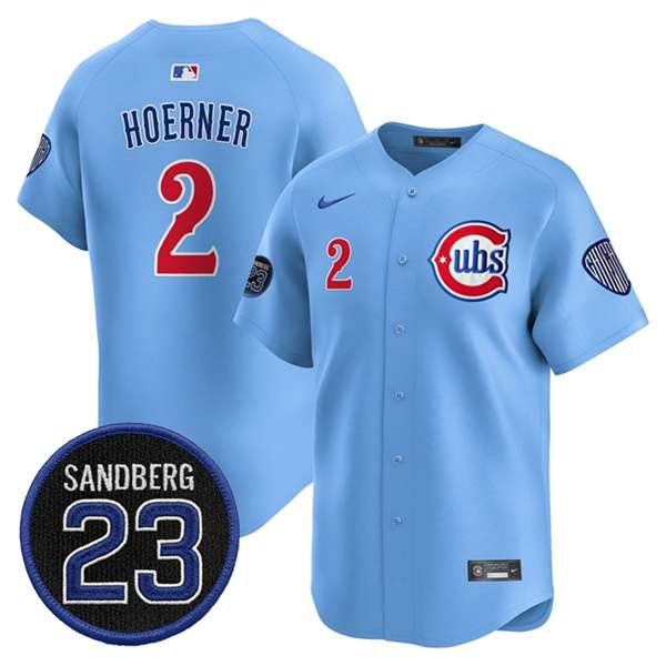 Nico Hoerner Chicago Cubs blue jersey