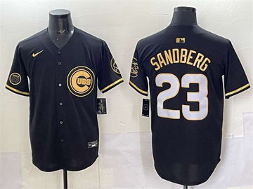 Ryne Sandberg Chicago Cubs black-gold jersey