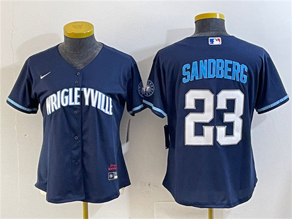 Ryne Sandberg Chicago Cubs navy City Connect jersey