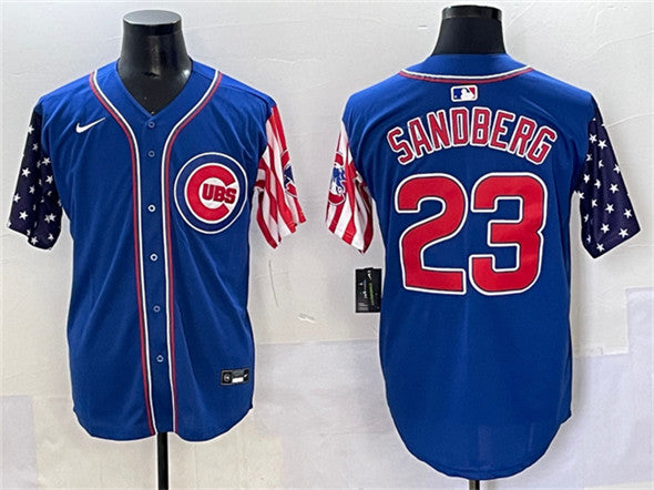 Ryne Sandberg Chicago Cubs royal jersey