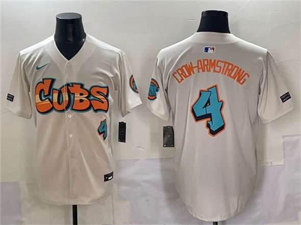 Pete Crow-Armstrong Chicago Cubs cream Vapor jersey