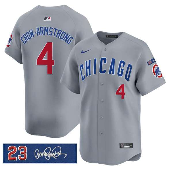 Pete Crow-Armstrong Chicago Cubs gray jersey