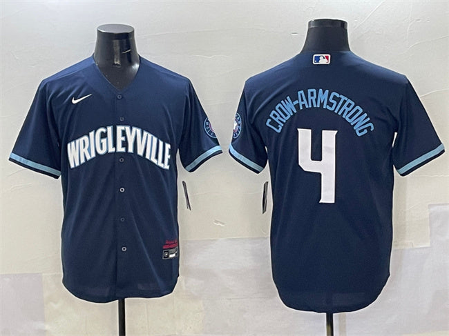 Pete Crow-Armstrong Chicago Cubs navy City Connect jersey