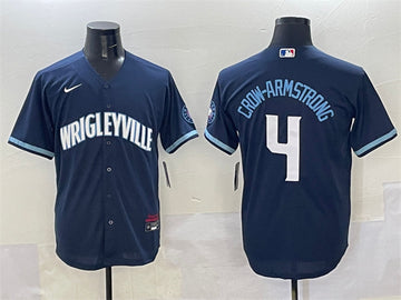 Pete Crow-Armstrong Chicago Cubs navy City Connect jersey