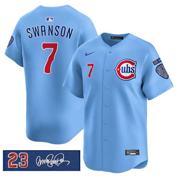 Dansby Swanson Chicago Cubs blue jersey