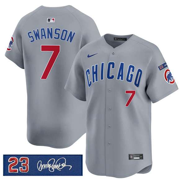 Dansby Swanson Chicago Cubs gray jersey