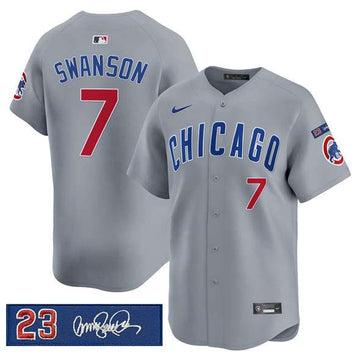 Dansby Swanson Chicago Cubs gray jersey