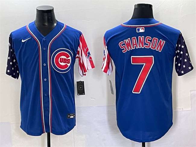 Dansby Swanson Chicago Cubs royal Vapor jersey