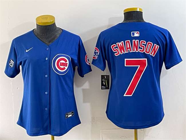 Dansby Swanson Chicago Cubs royal jersey