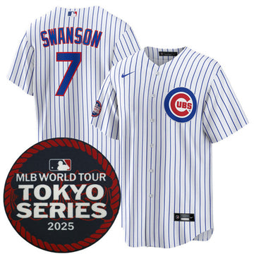 Dansby Swanson Chicago Cubs white Home jersey