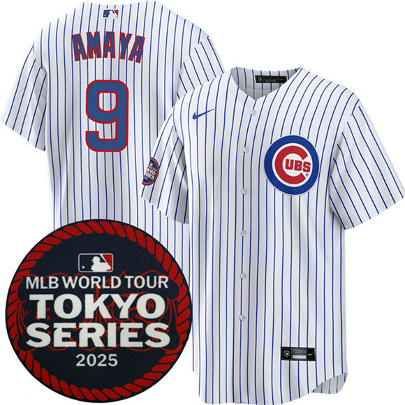Miguel Amaya Chicago Cubs white Home jersey