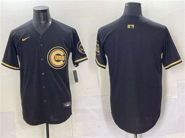 Custom Chicago Cubs black-gold jersey