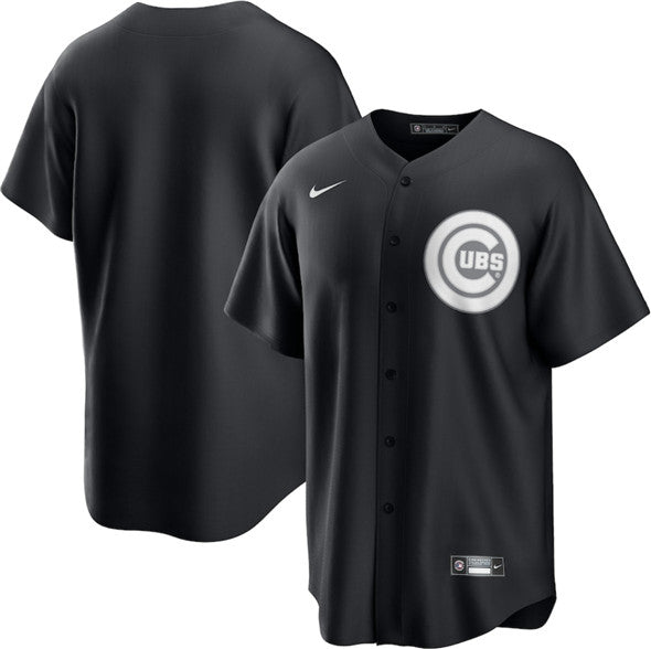 Custom Chicago Cubs black Lights Out jersey
