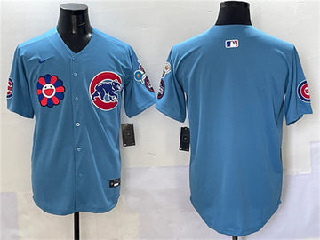 Custom Chicago Cubs blue Alternate jersey