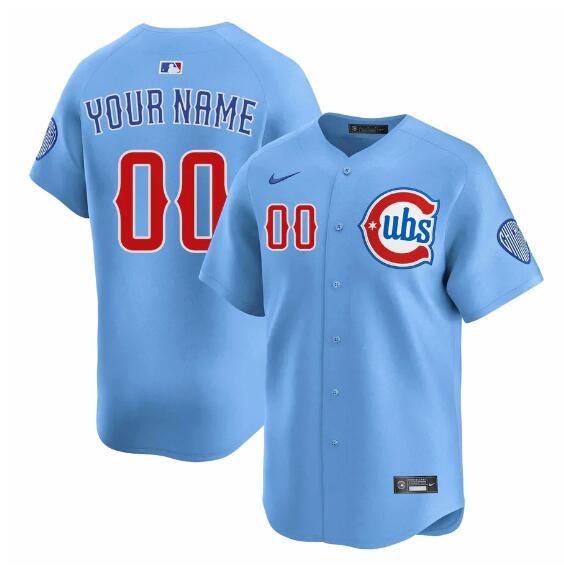 Custom Chicago Cubs blue Alternate jersey