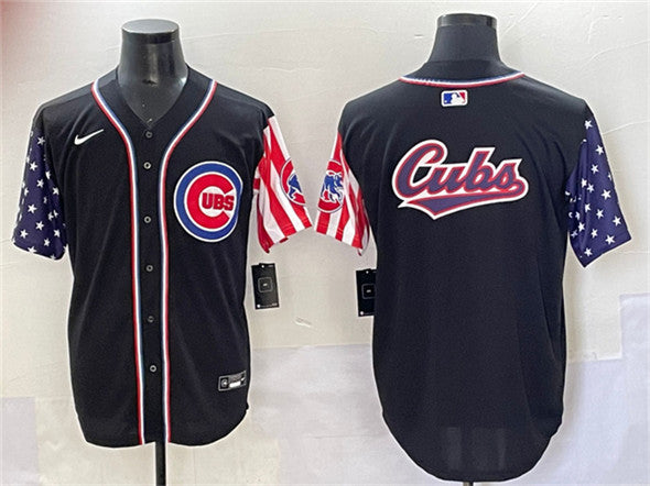 Team Big Logo Chicago Cubs black jersey